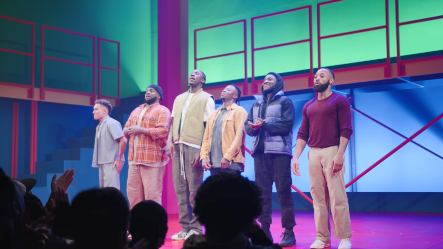 The cast of For Black Boys taking their bows at the end of the show